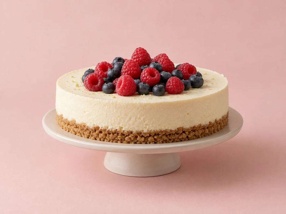 Ostekake med friske bær