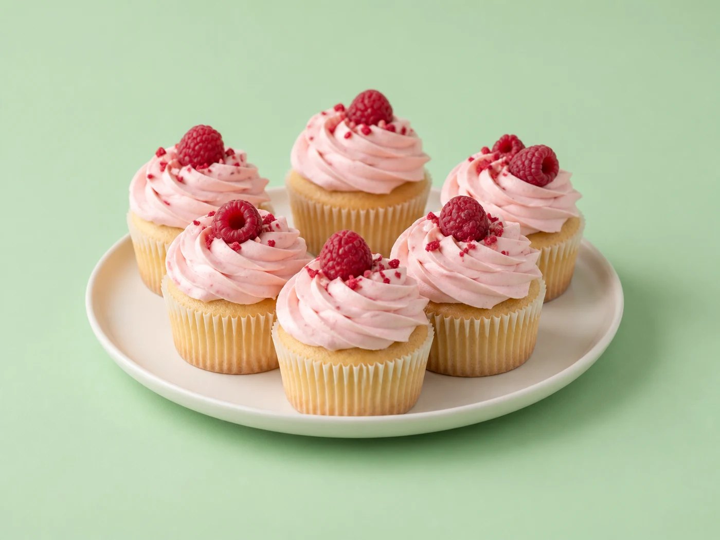 Bringebærkyss – 12 cupcakes